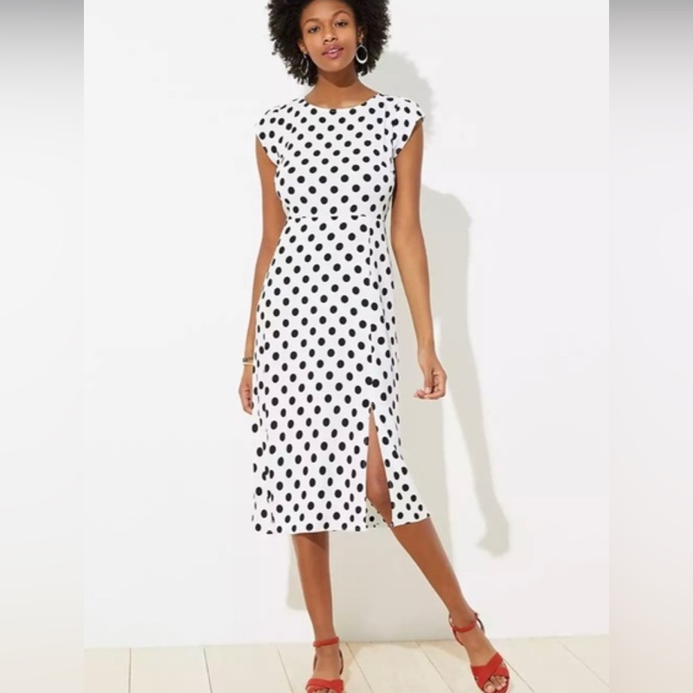 Polka Dot Sleeveless Dress - Black and White